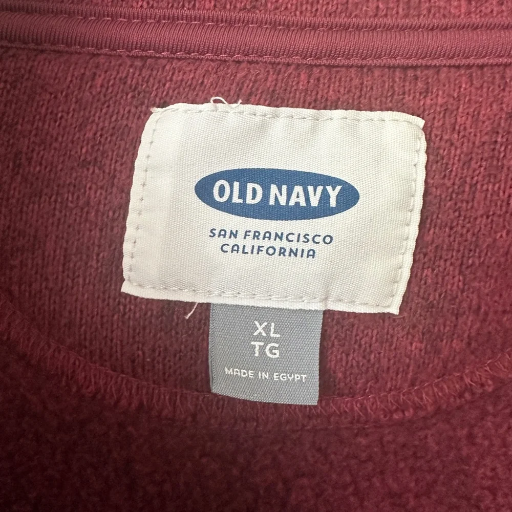 Old Navy Burgundy Quarter-Zip Pullover Sweater - Picture 3 of 3